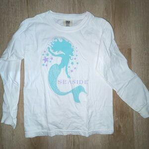 SEASIDE Mermaid Kisses & Starfish Wishes Long Sleeve Shirt by Comfort Colors EUC